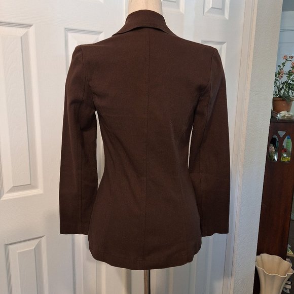 BCBG Brown Blazer Jacket Vintage Size 2 Corduroy Texture - Picture 5 of 10